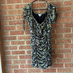 Ultra Flirt Blue Gray Ruched Bodycon Mini Dress Size XL